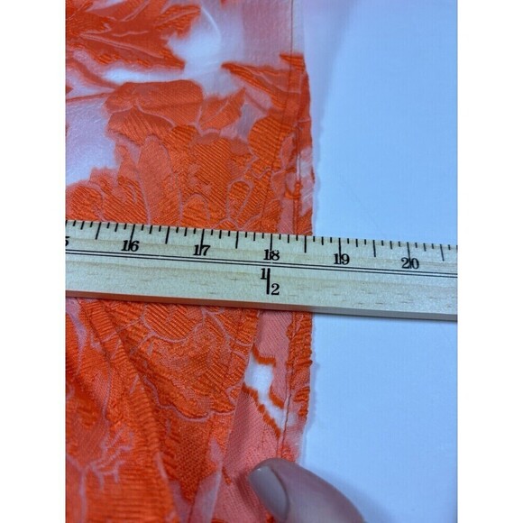 Showpo Hailey Brailey One Shoulder Mini Dress Orange White Sheer Floral 4 - Picture 15 of 16